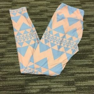 LuLaRoe Pink and Blue OS Leggings